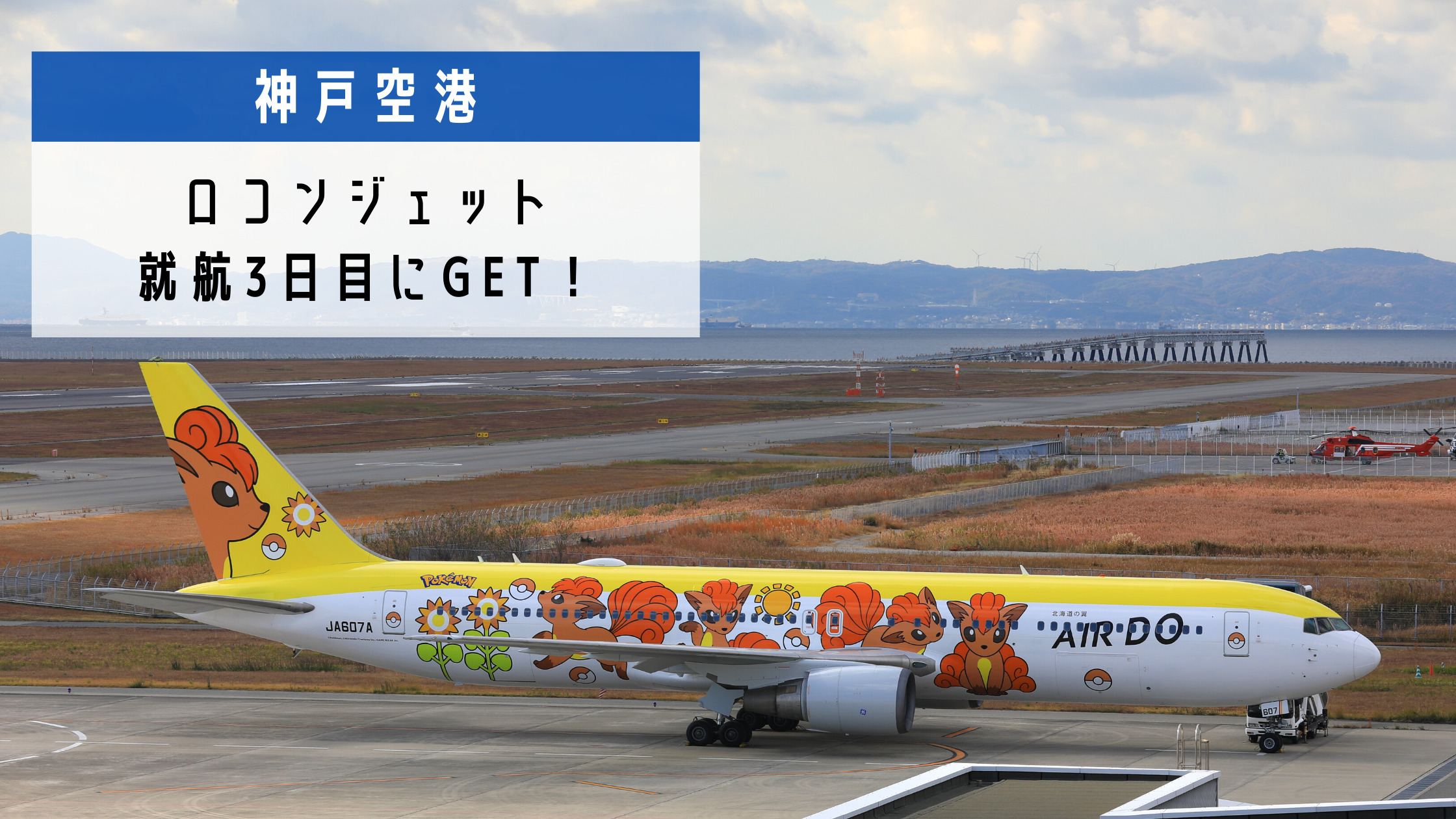 Air Do Ado の特別塗装機 ロコンジェット北海道 が神戸空港に飛来 シテイリョウコウ